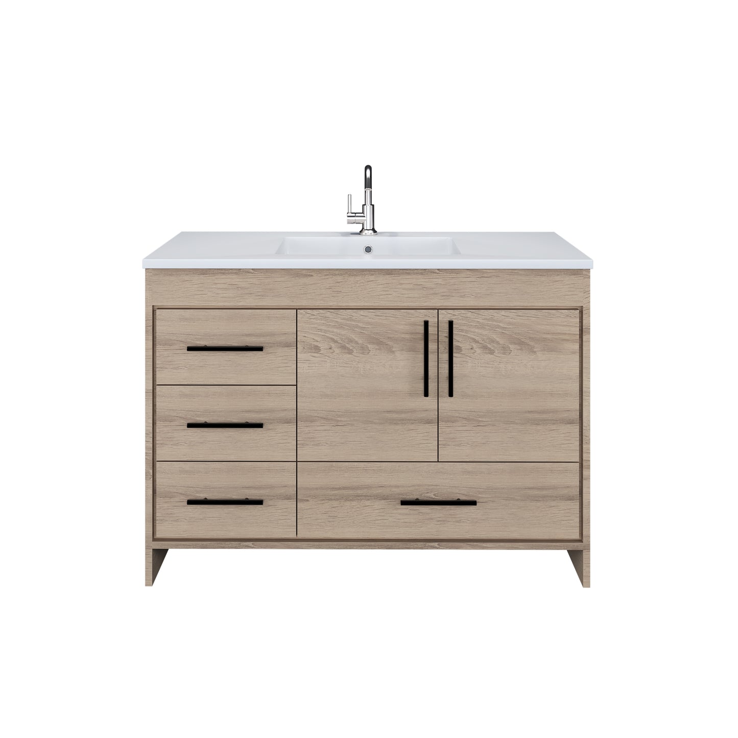 Flow 48" Bathroom Vanity with integrated counter top Left Side Drawers