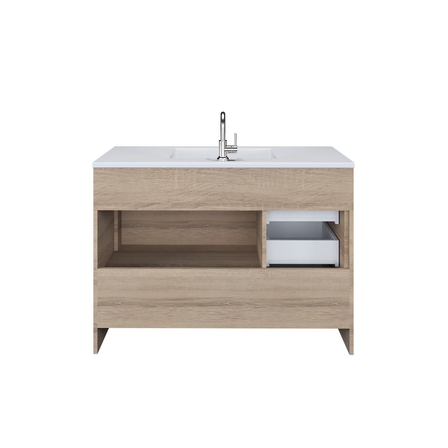 Flow 48" Bathroom Vanity with integrated counter top Left Side Drawers