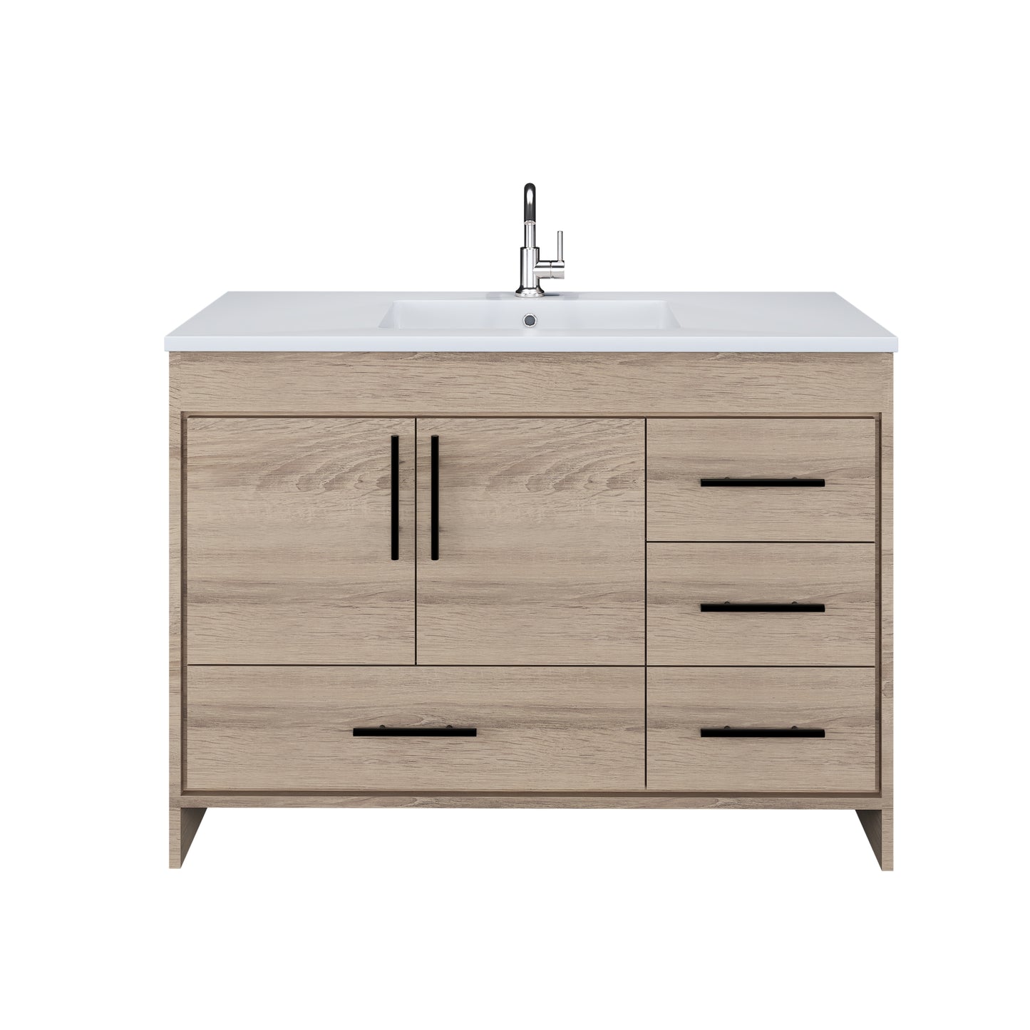 Flow 48" Bathroom Vanity with integrated counter top Right Side Drawers