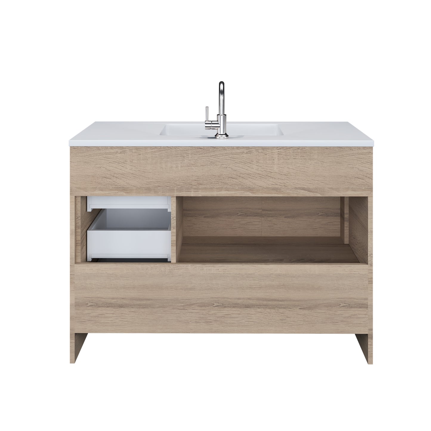 Flow 48" Bathroom Vanity with integrated counter top Right Side Drawers
