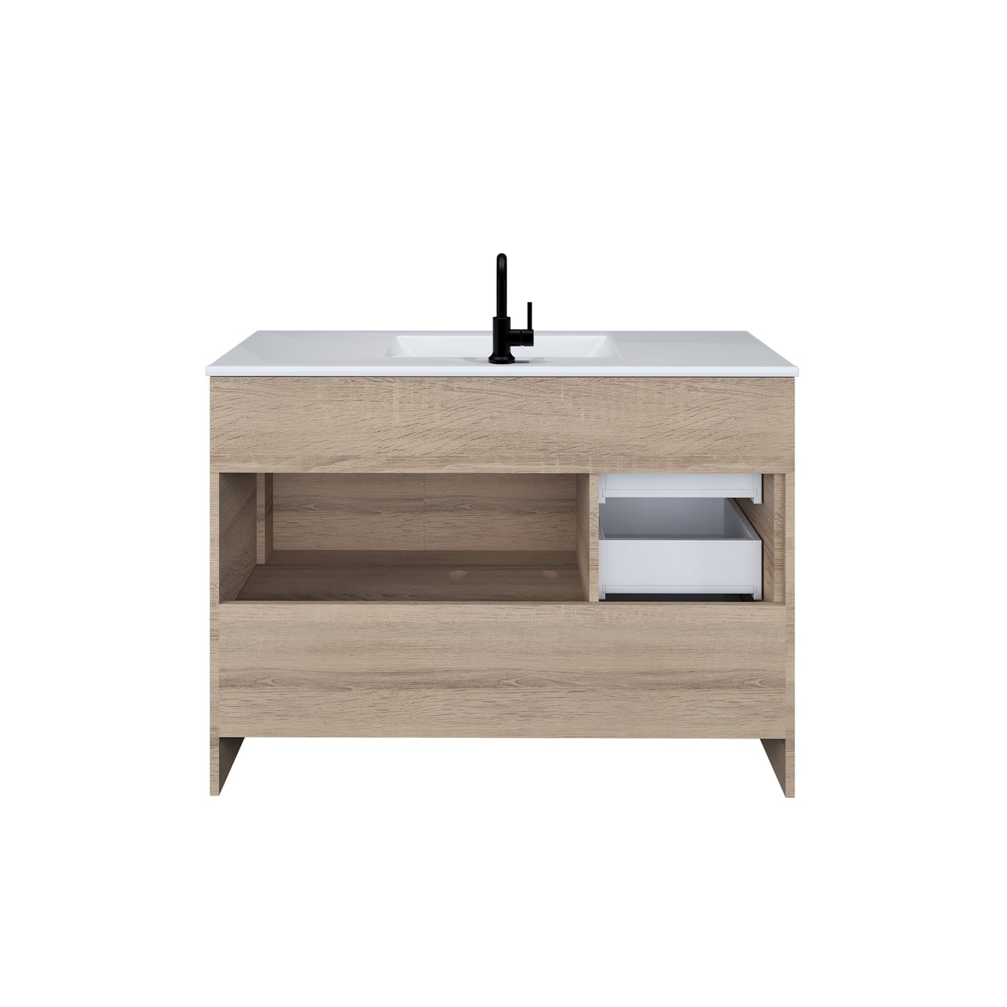 Flow 48" Bathroom Vanity with integrated counter top Left Side Drawers