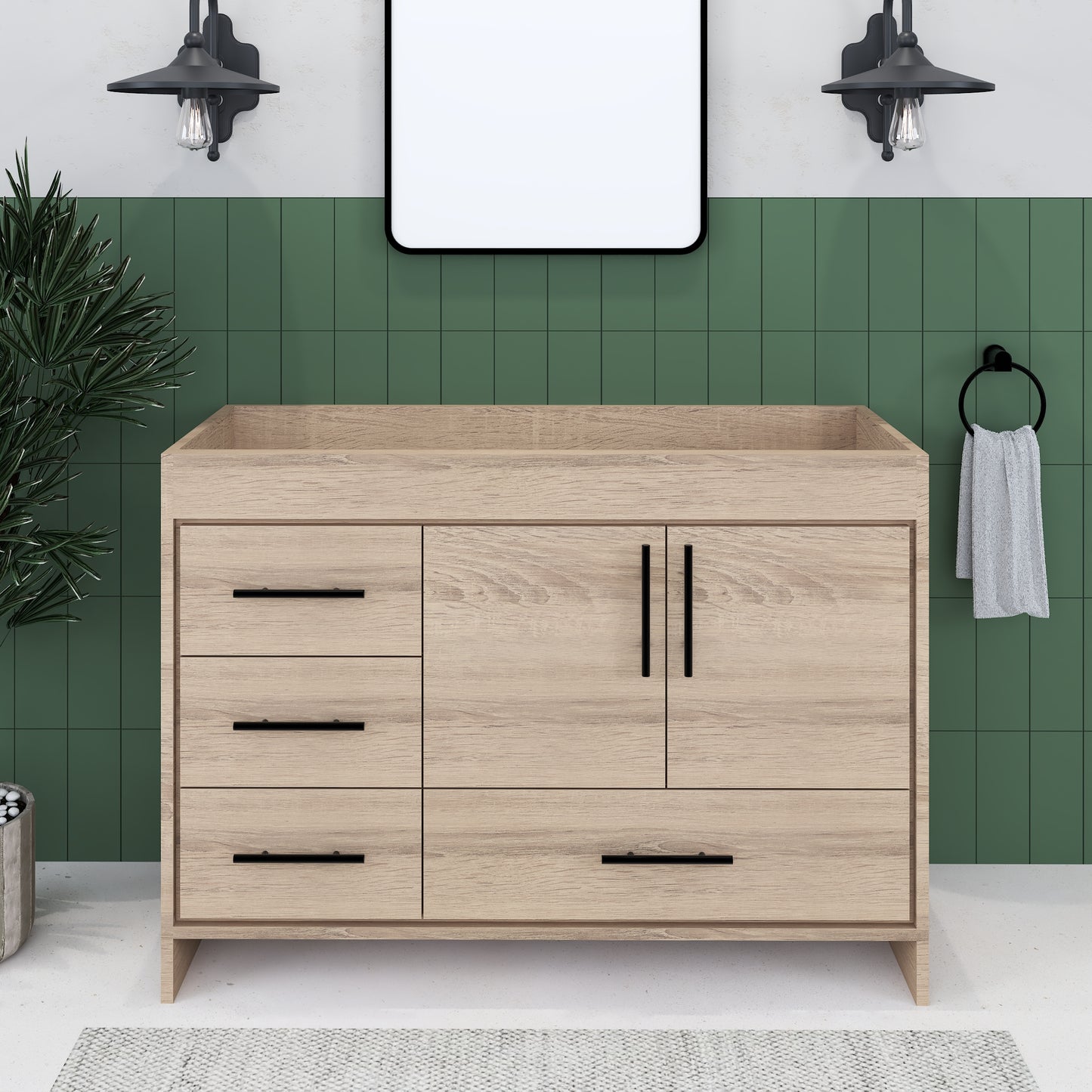 Flow 48" Bathroom Vanity Left Side Drawers Cabinet Only