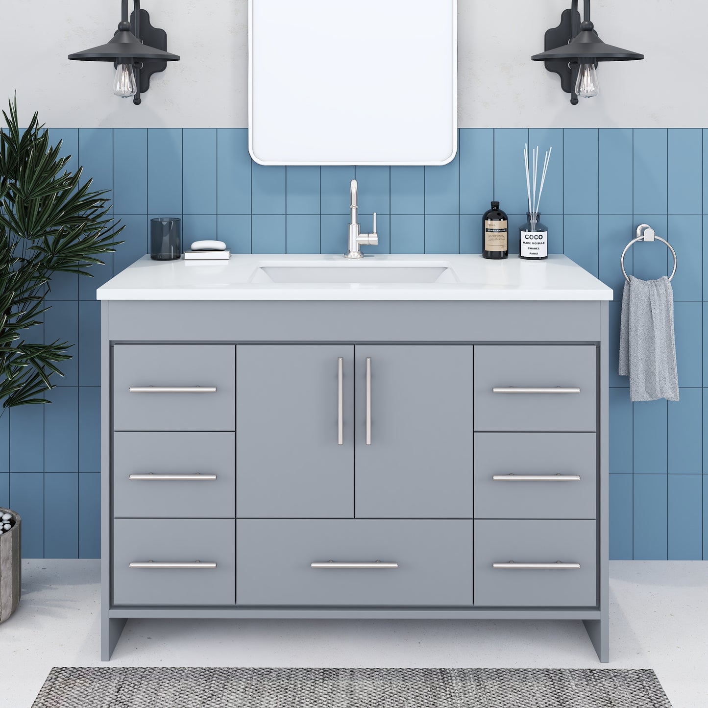 Flow 48" Bathroom Vanity with integrated counter top