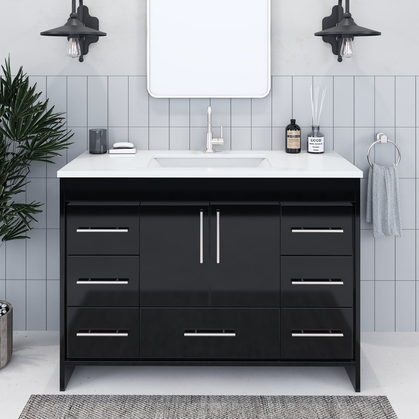 Flow 48" Bathroom Vanity with integrated counter top