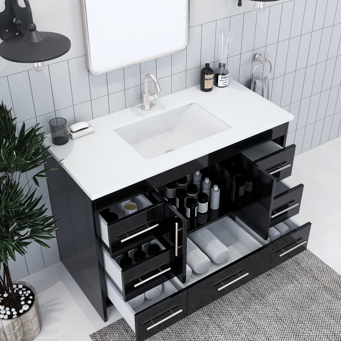 Flow 48" Bathroom Vanity with integrated counter top