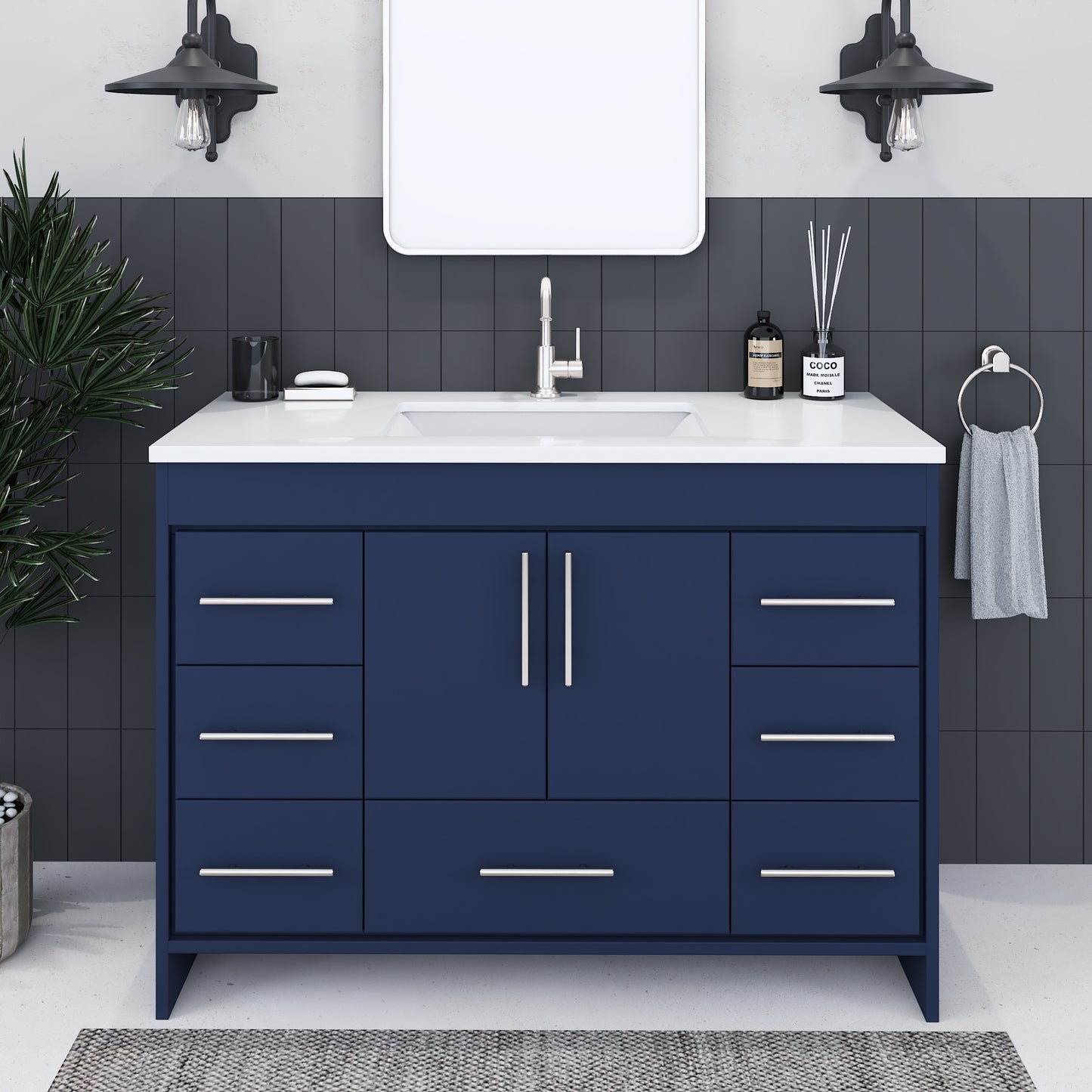 Flow 48" Bathroom Vanity with integrated counter top