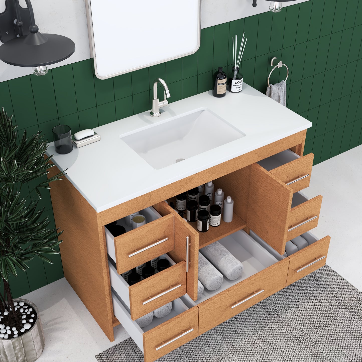 Flow 48" Bathroom Vanity with integrated counter top