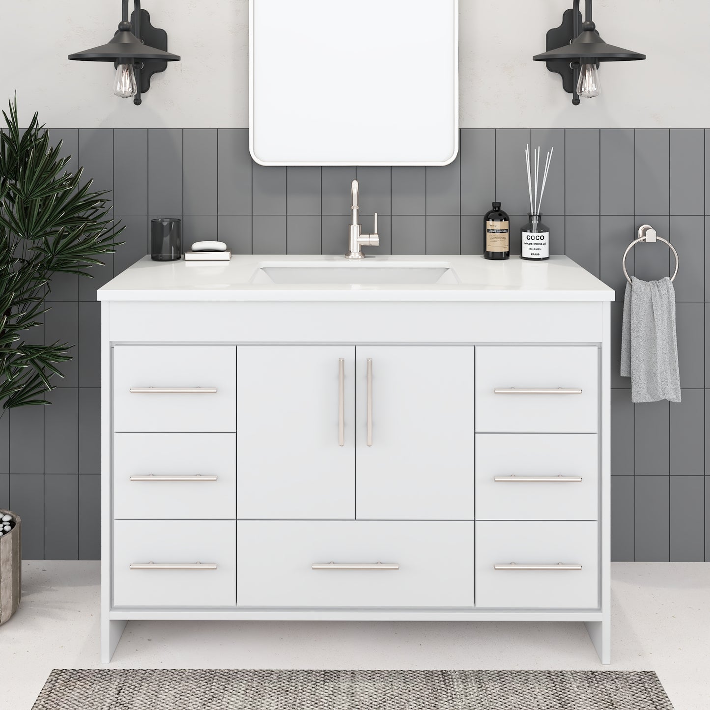 Flow 48" Bathroom Vanity with integrated counter top