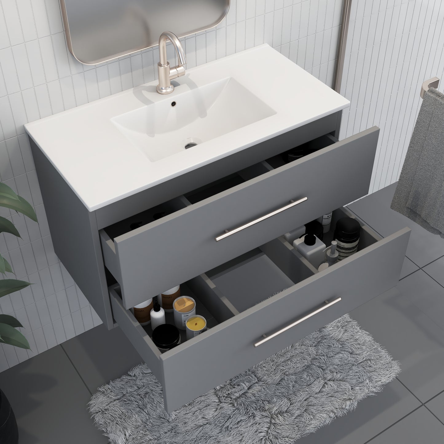 Napa 32" Bathroom Vanity with integrated counter top
