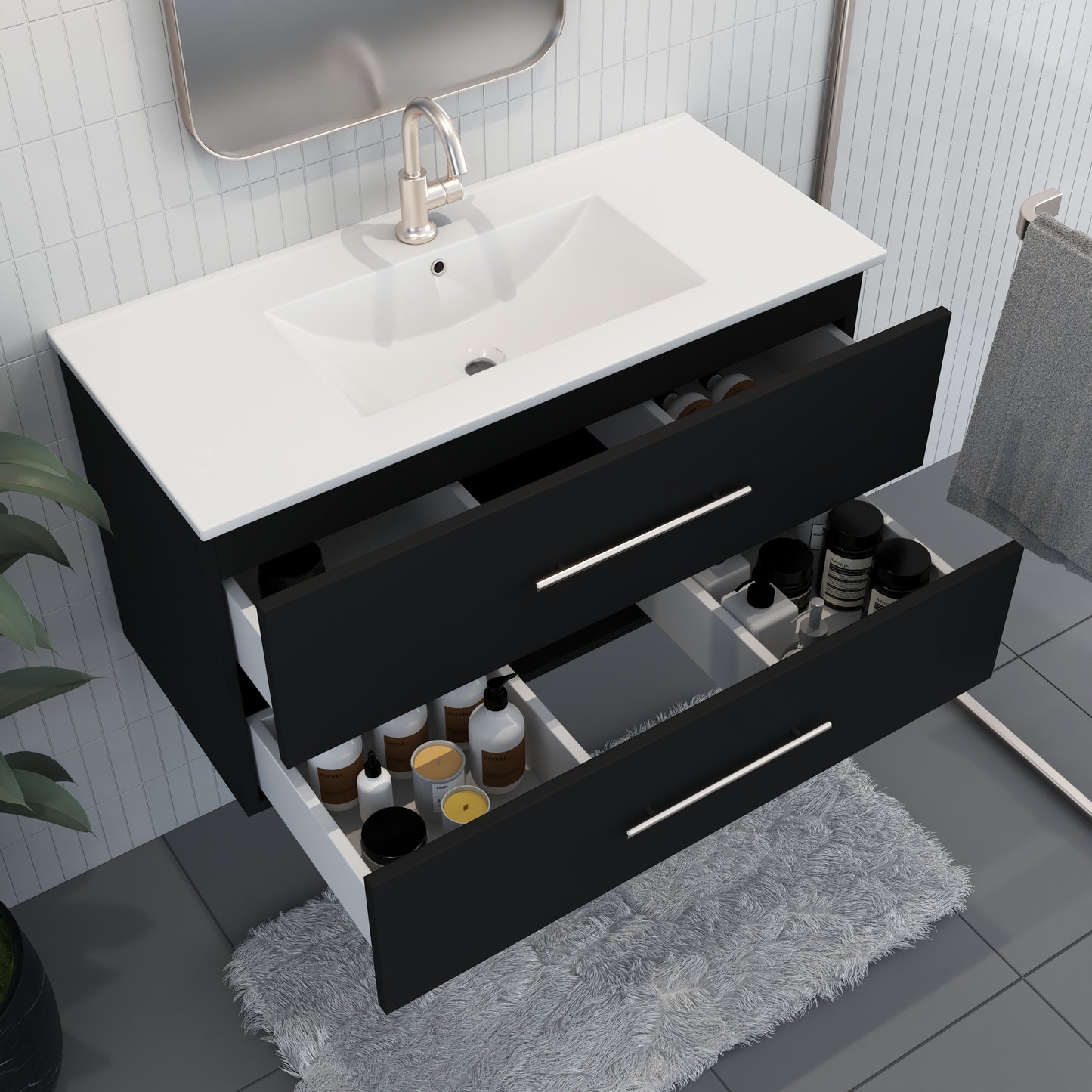 Napa 36" Bathroom Vanity with integrated counter top