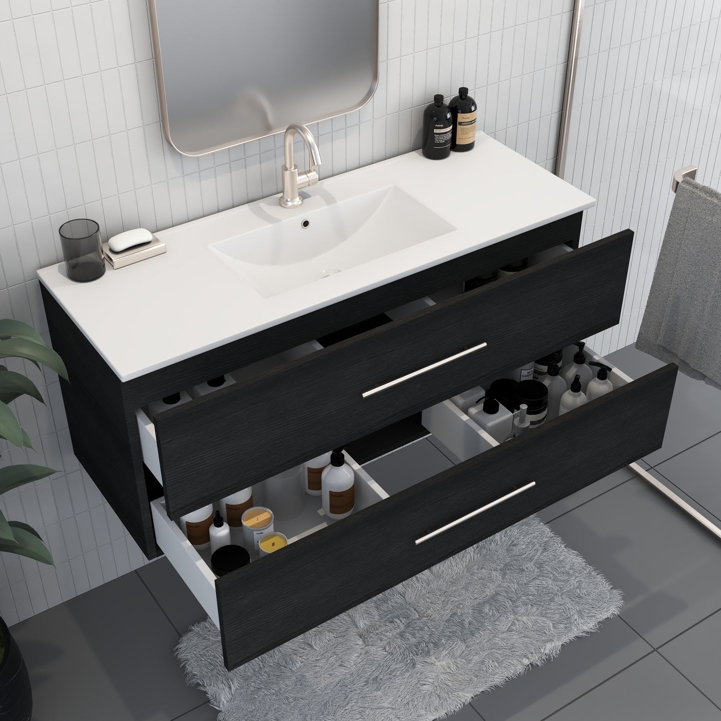 Napa 48" Bathroom Vanity with integrated counter top