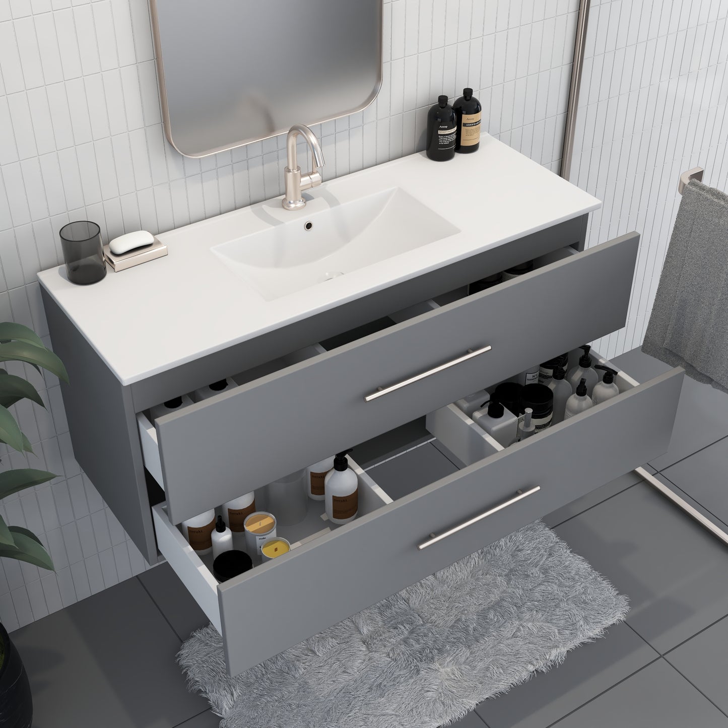 Napa 48" Bathroom Vanity with integrated counter top
