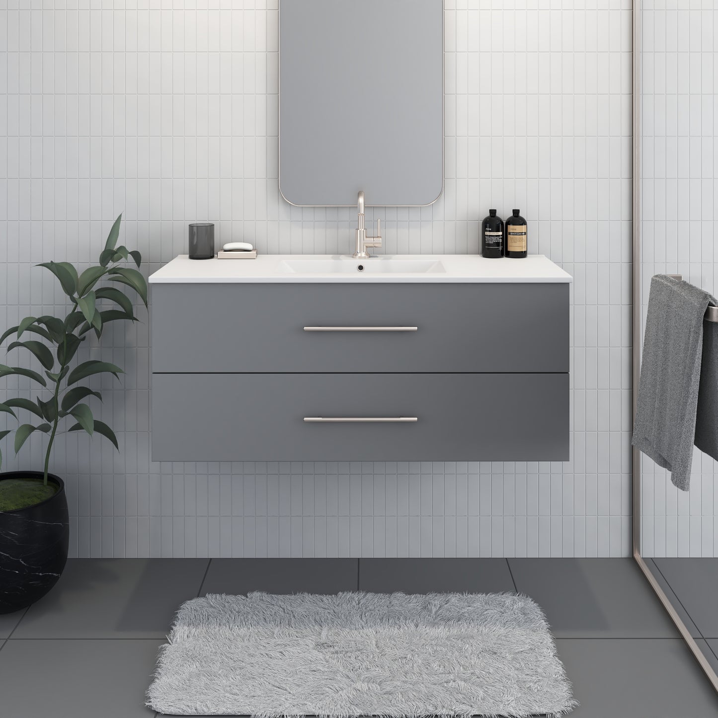 Napa 48" Bathroom Vanity with integrated counter top