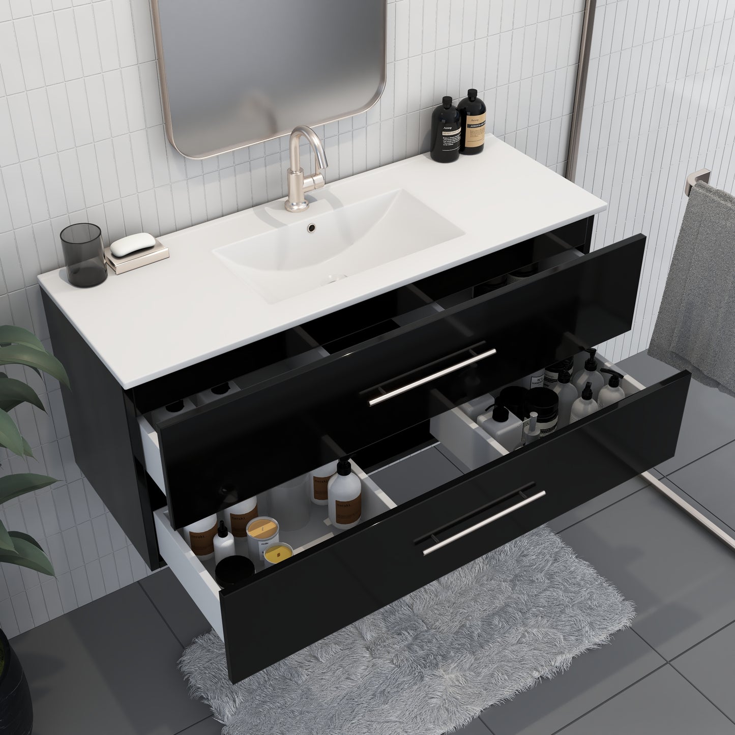 Napa 48" Bathroom Vanity with integrated counter top