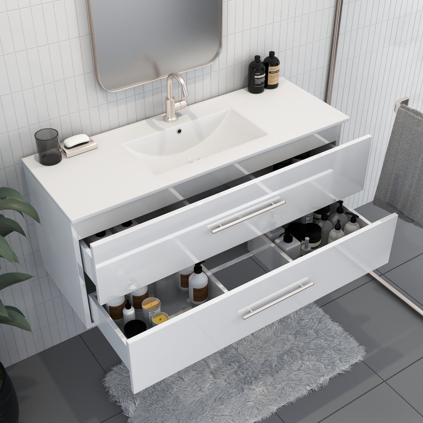 Napa 48" Bathroom Vanity with integrated counter top