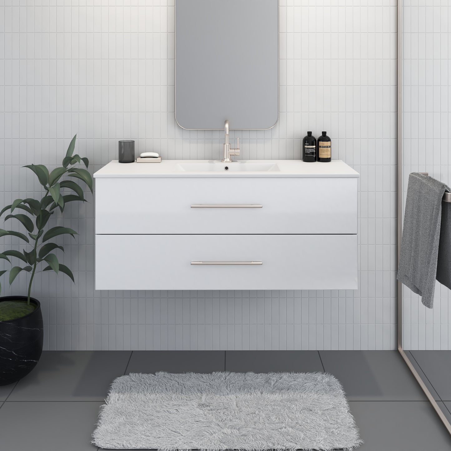 Napa 48" Bathroom Vanity with integrated counter top
