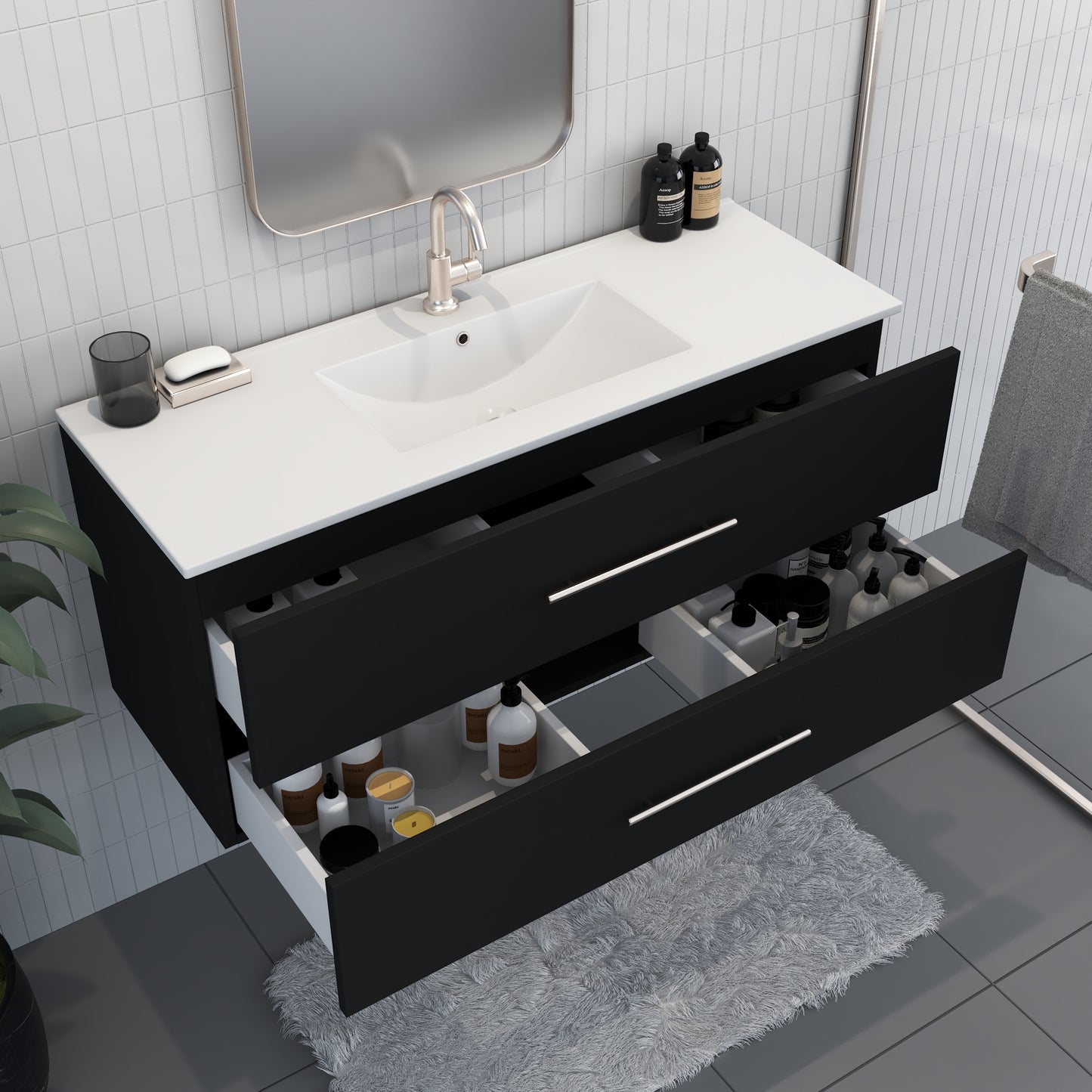 Napa 48" Bathroom Vanity with integrated counter top