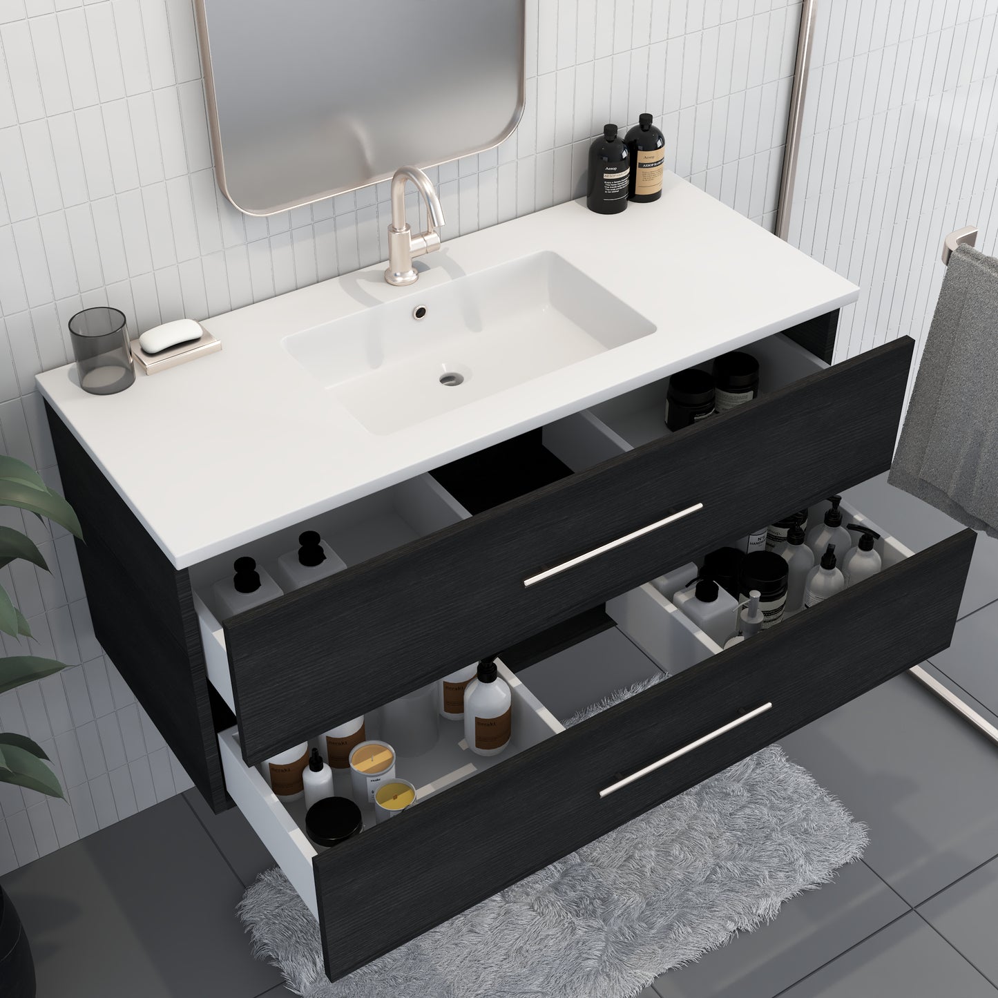 Napa 48" Bathroom Vanity with integrated counter top