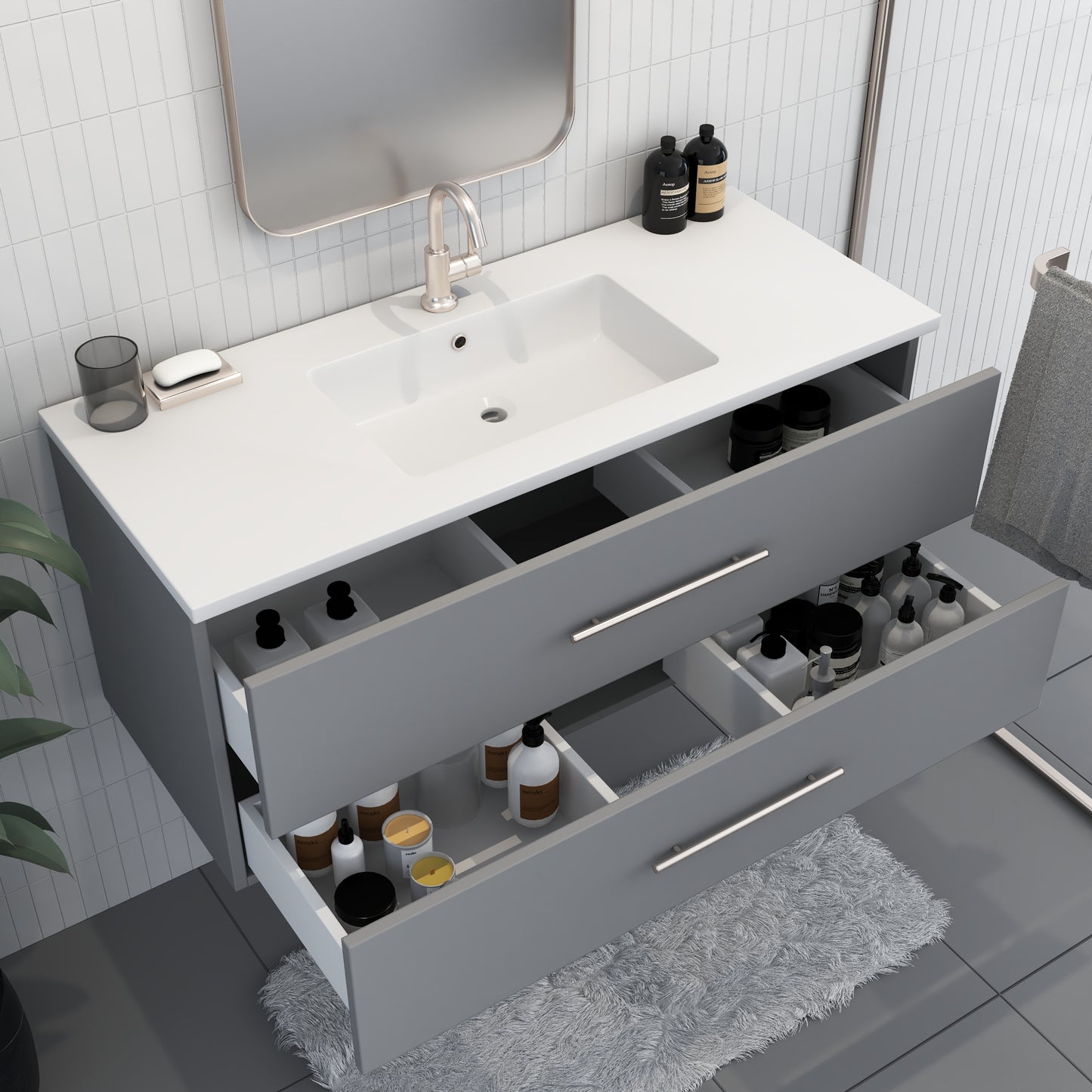 Napa 48" Bathroom Vanity with integrated counter top
