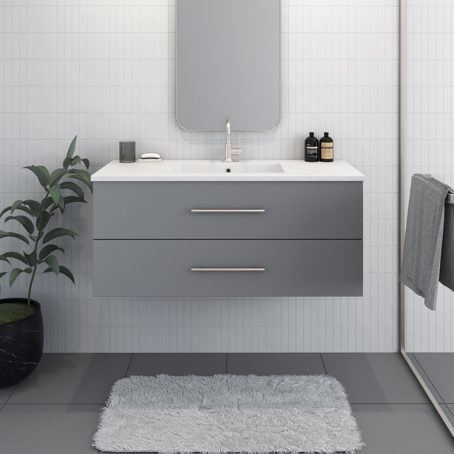 Napa 48" Bathroom Vanity with integrated counter top