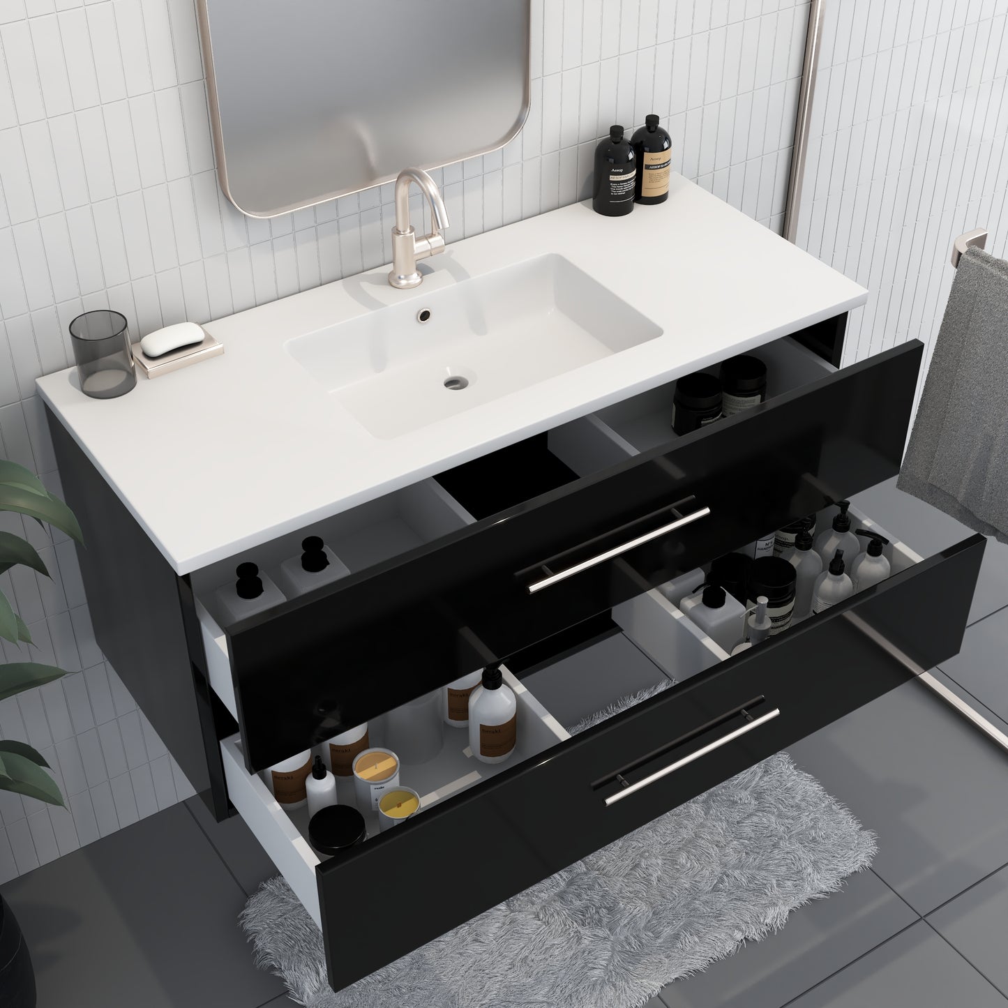 Napa 48" Bathroom Vanity with integrated counter top