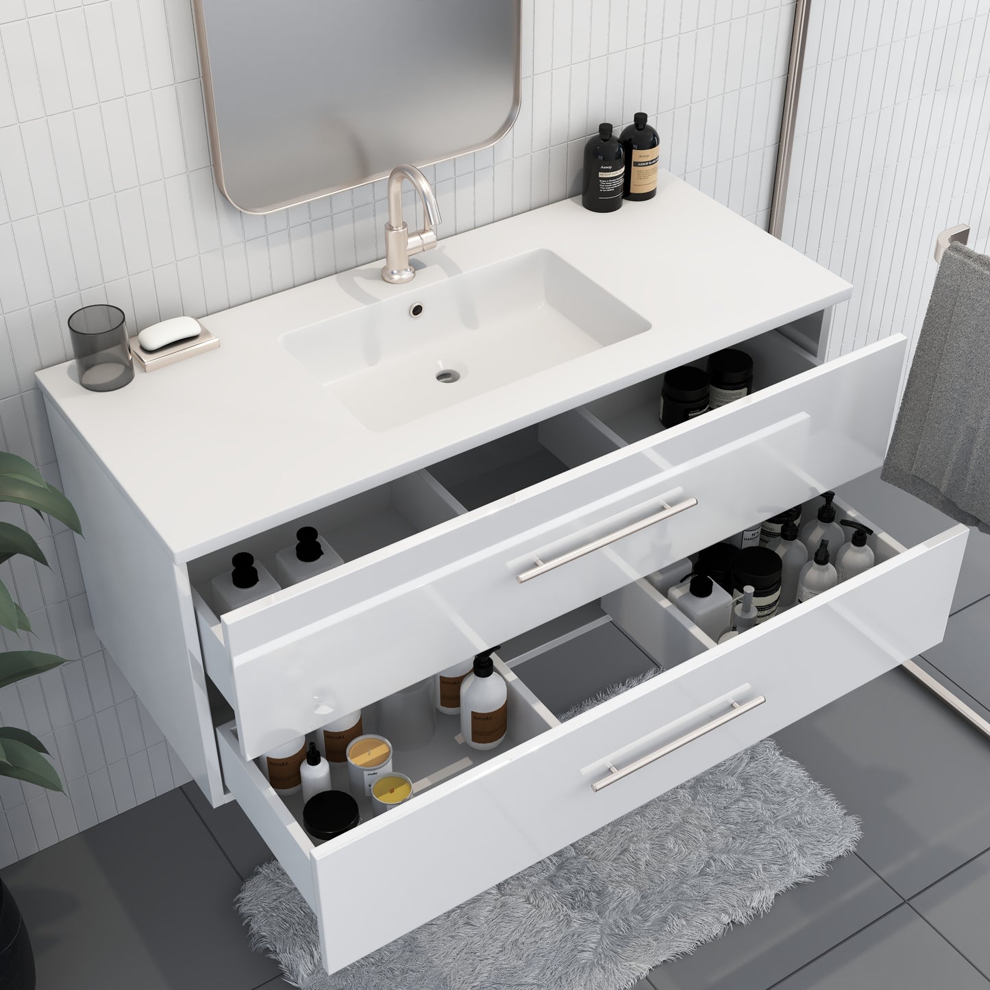 Napa 48" Bathroom Vanity with integrated counter top