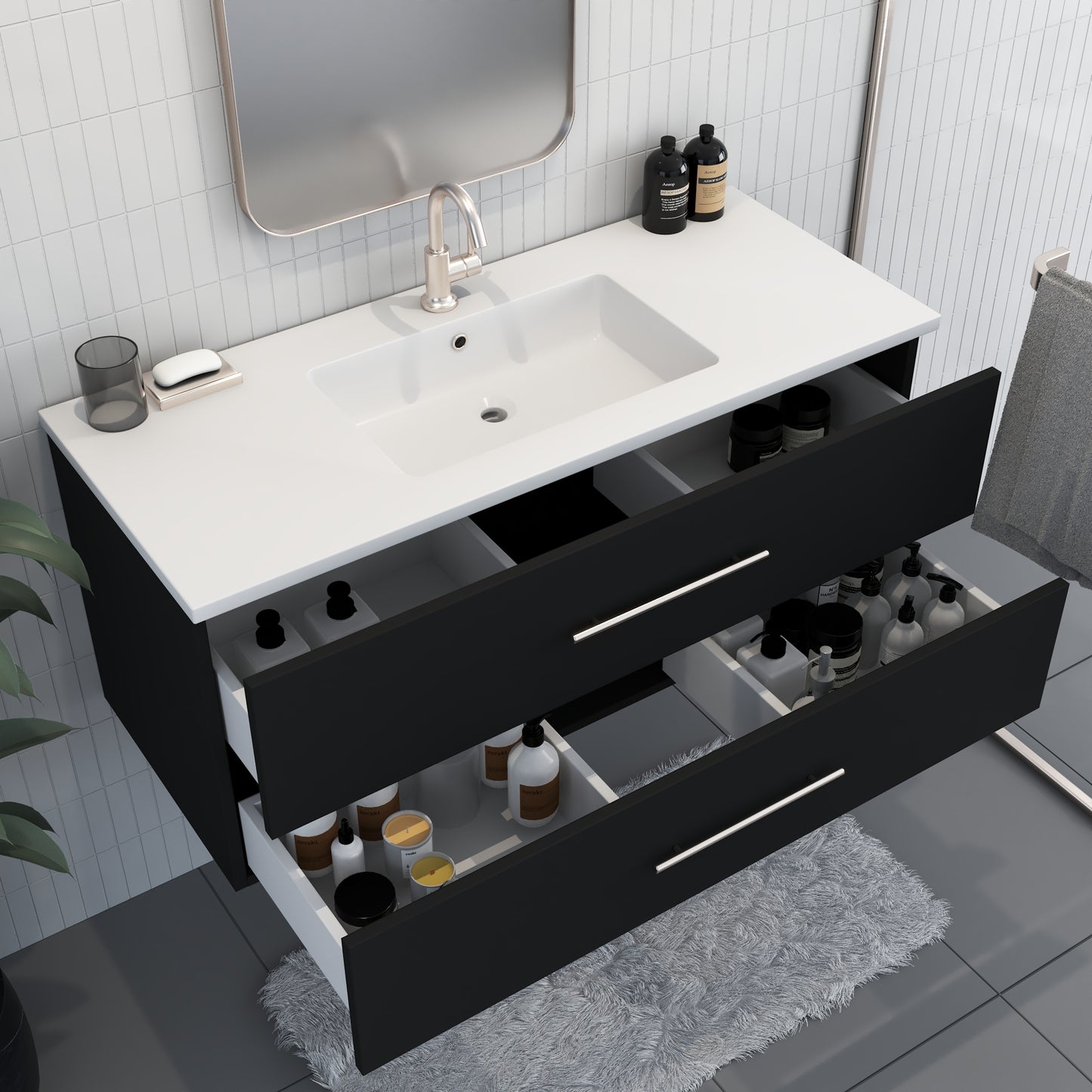 Napa 48" Bathroom Vanity with integrated counter top