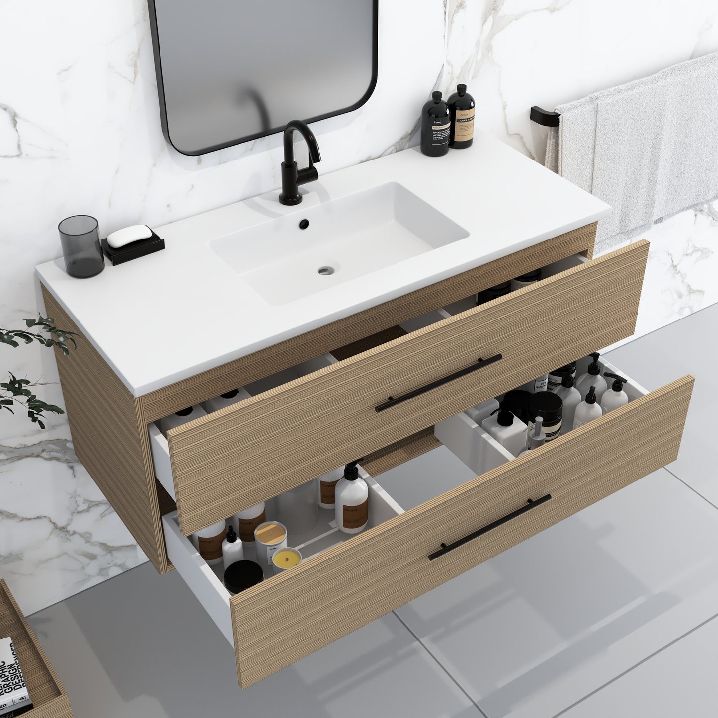 Napa 48" Bathroom Vanity with integrated counter top