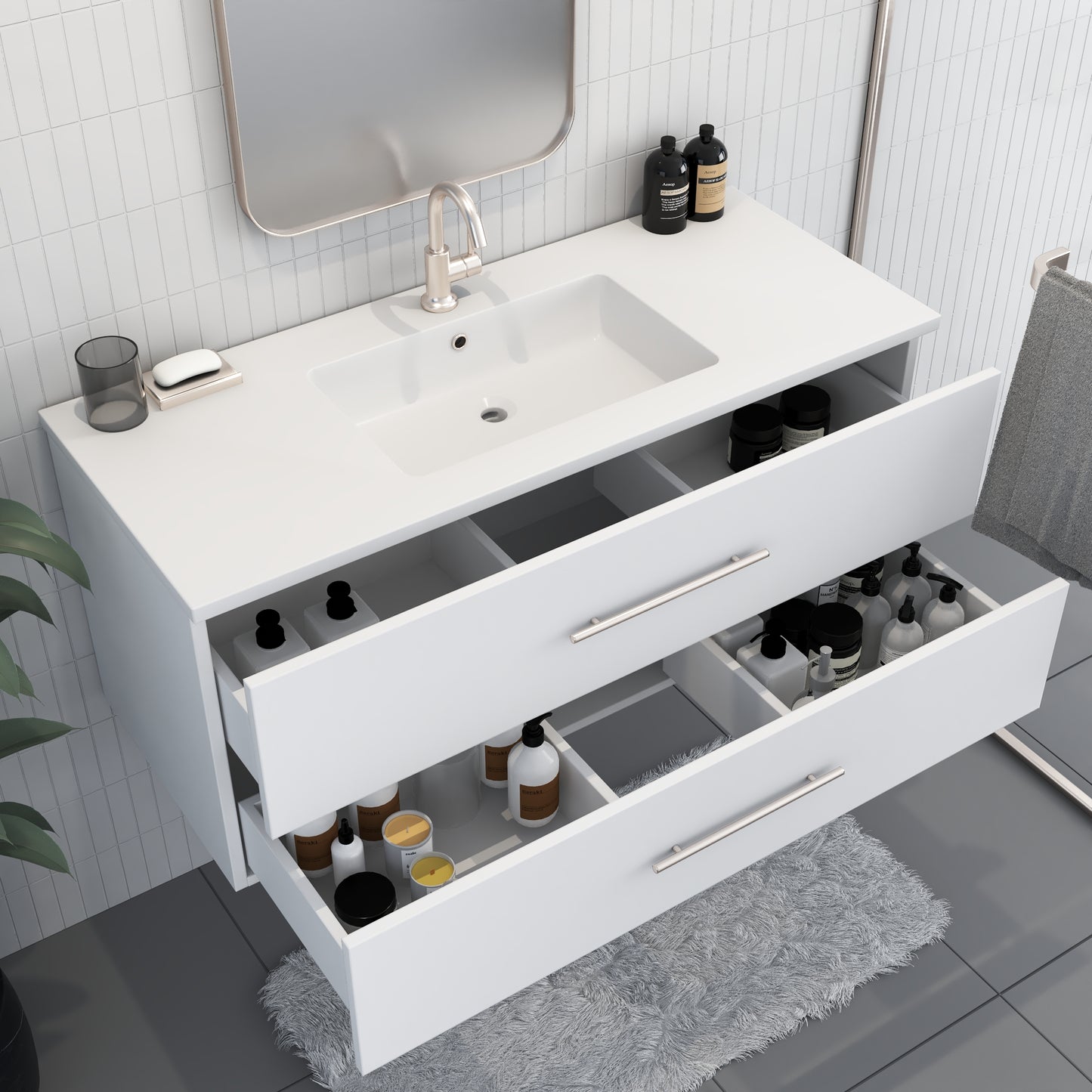 Napa 48" Bathroom Vanity with integrated counter top
