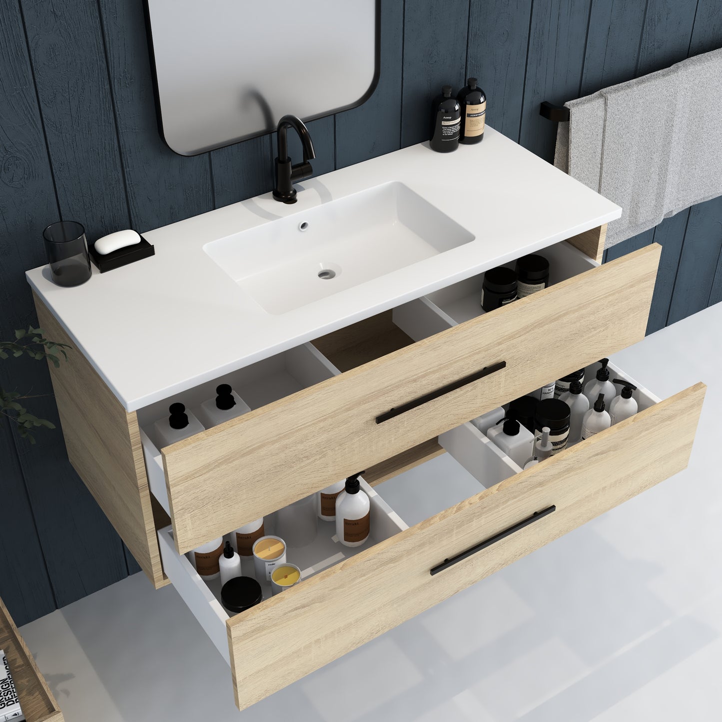 Napa 48" Bathroom Vanity with integrated counter top