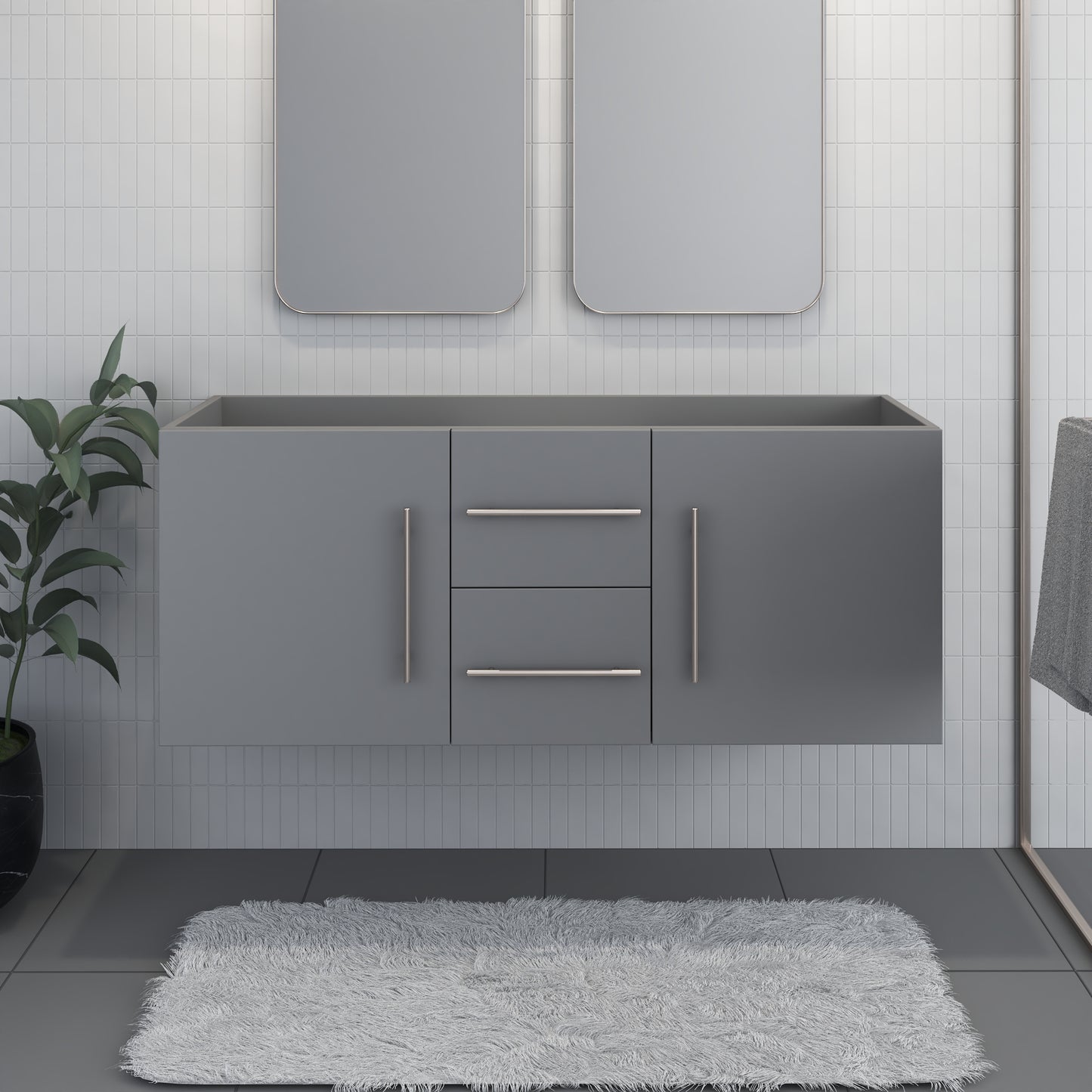 Napa 60" Double Sink Bathroom Vanity Cabinet Only