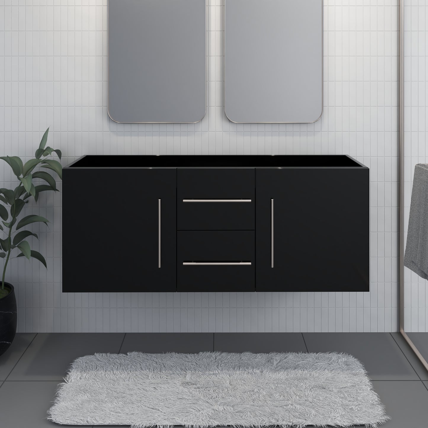 Napa 60" Double Sink Bathroom Vanity Cabinet Only
