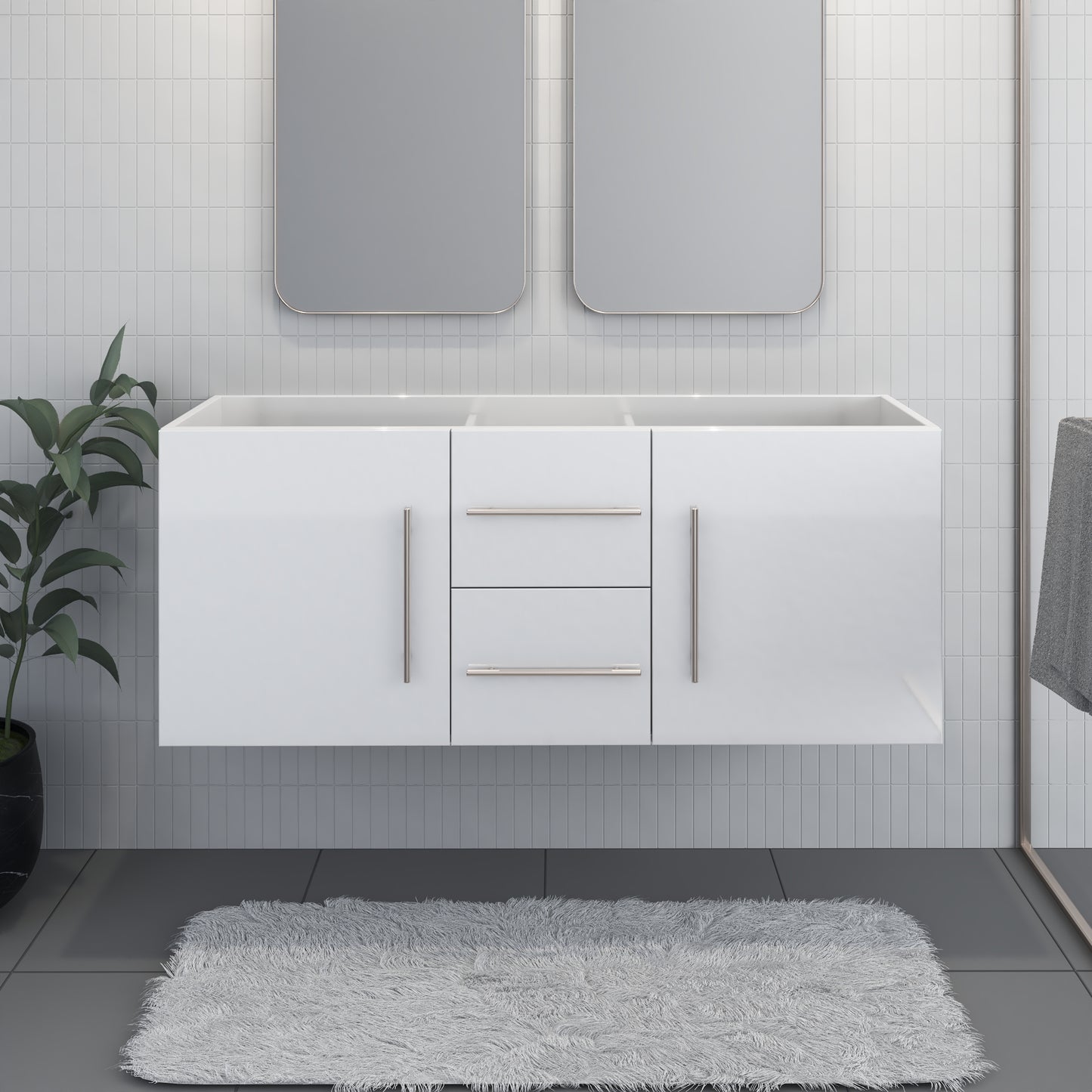 Napa 60" Double Sink Bathroom Vanity Cabinet Only
