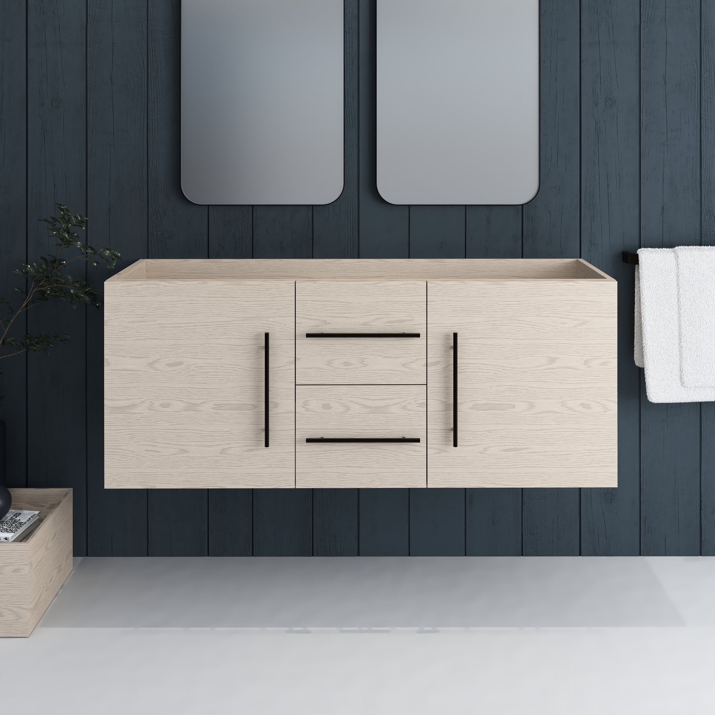 Napa 60" Double Sink Bathroom Vanity Cabinet Only