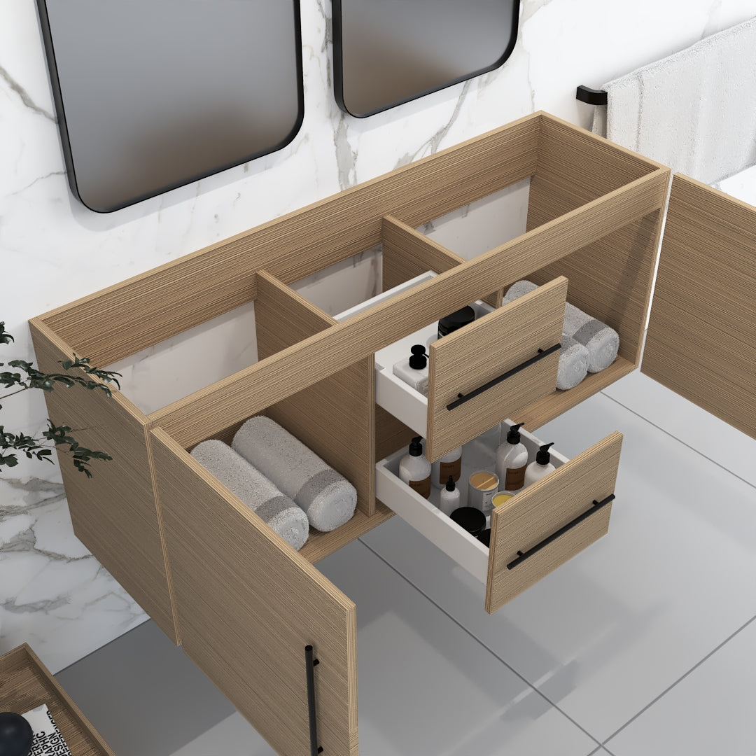 Napa 60" Double Sink Bathroom Vanity Cabinet Only