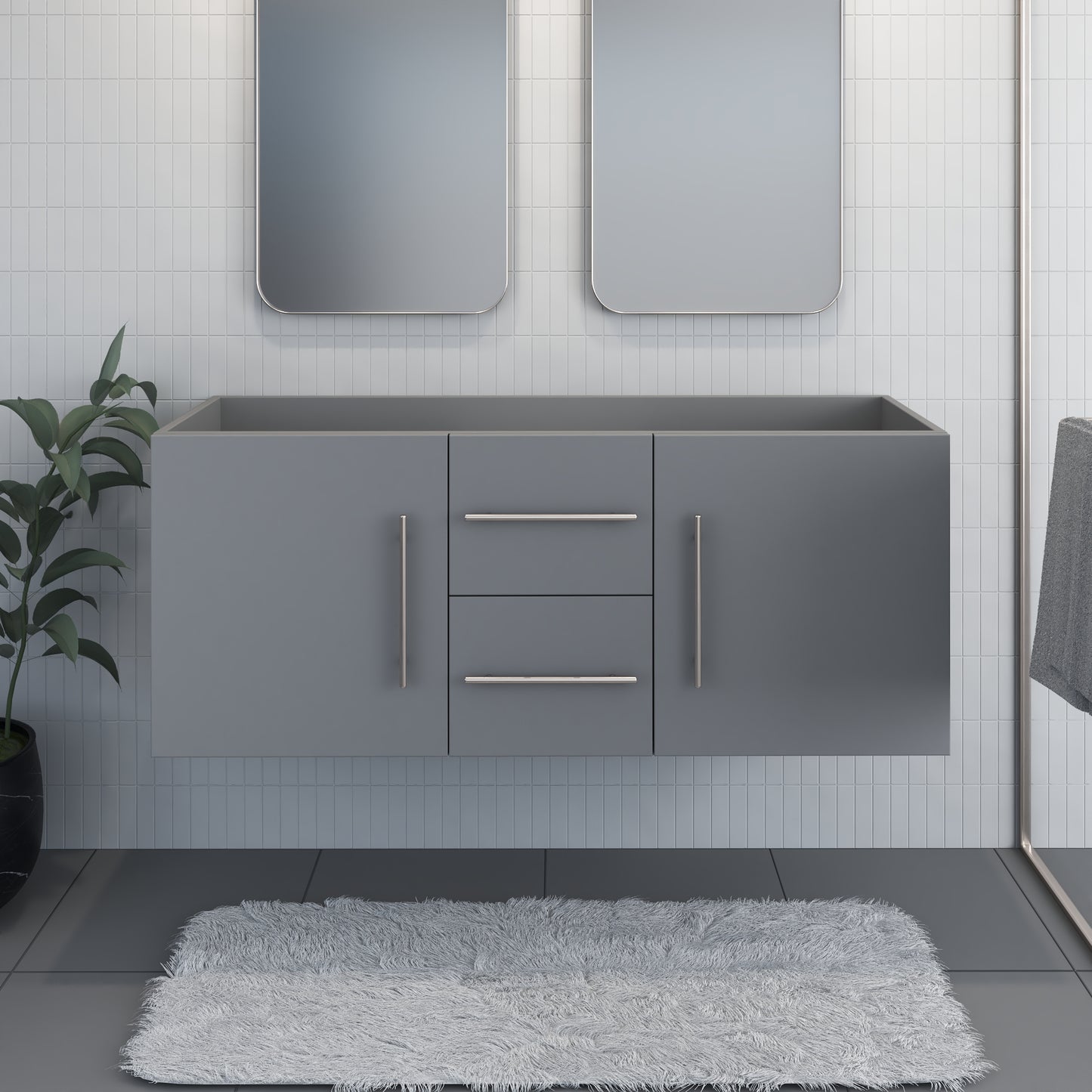 Napa 60" Double Sink Bathroom Vanity Cabinet Only