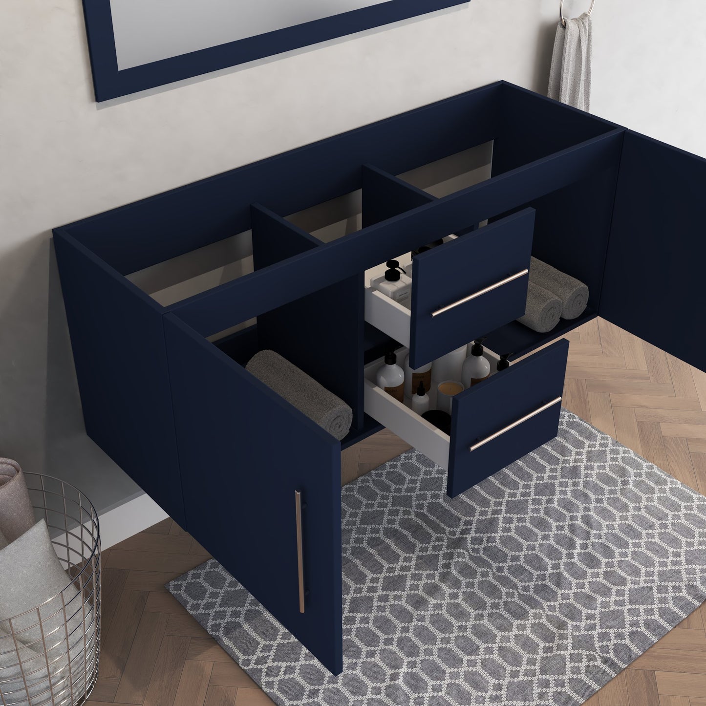 Napa 60" Double Sink Bathroom Vanity Cabinet Only