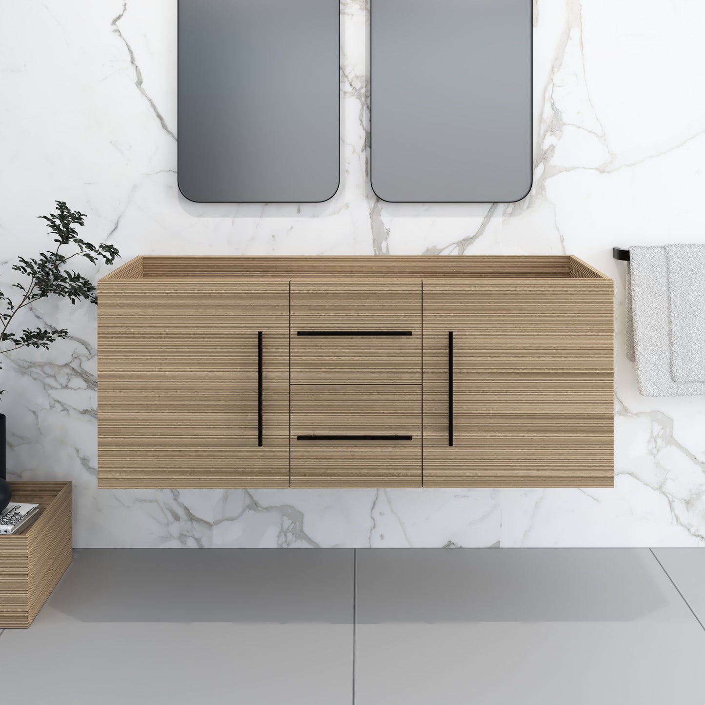 Napa 60" Double Sink Bathroom Vanity Cabinet Only
