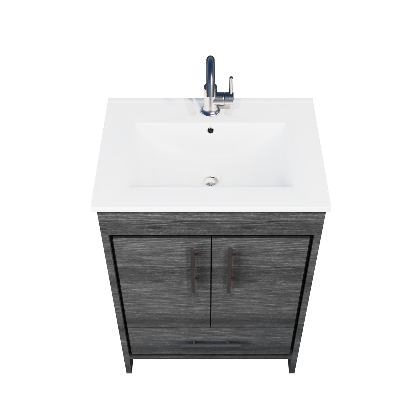 Pacific 24" Bathroom Vanity with Ceramic integrated counter top