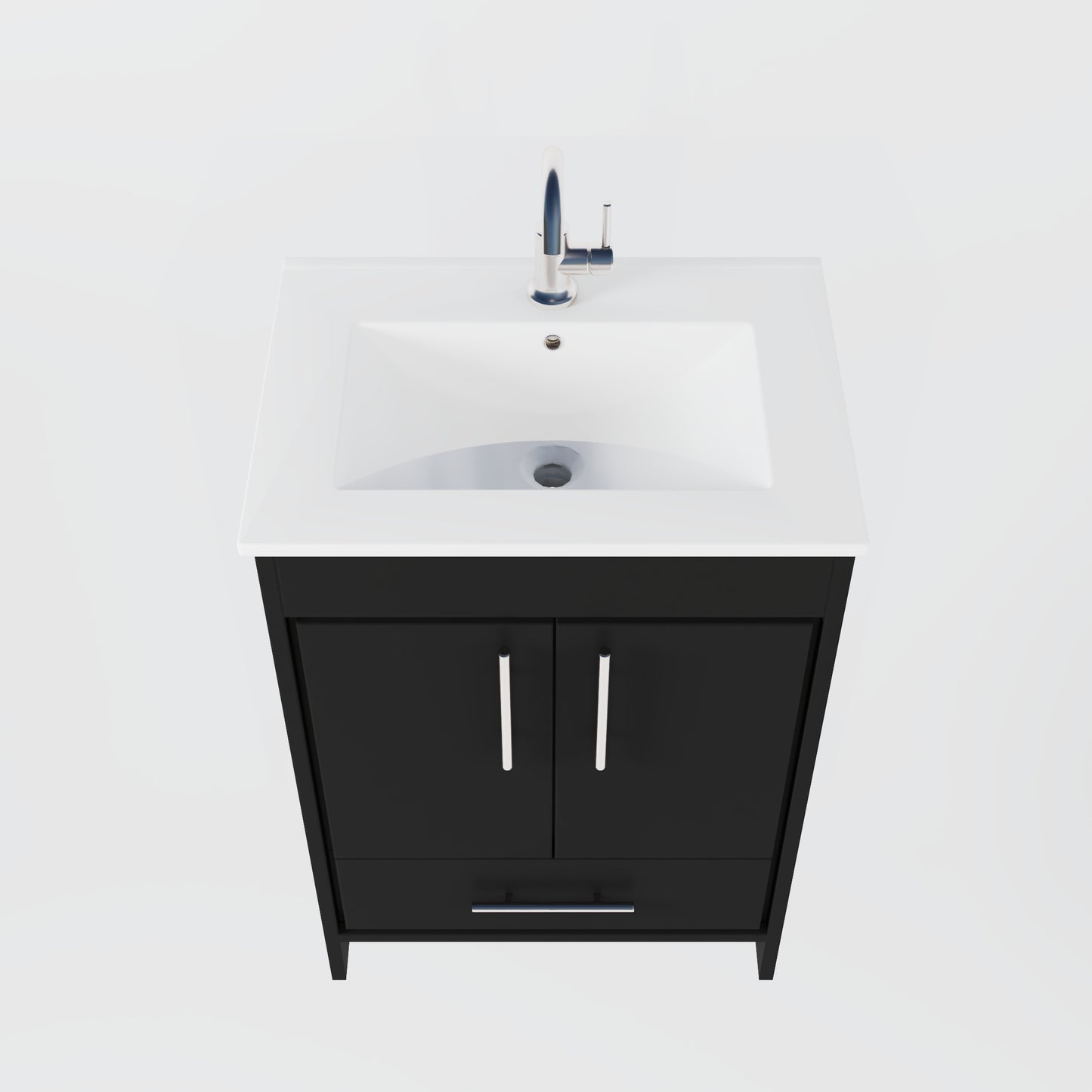 Pacific 24" Bathroom Vanity with Ceramic integrated counter top