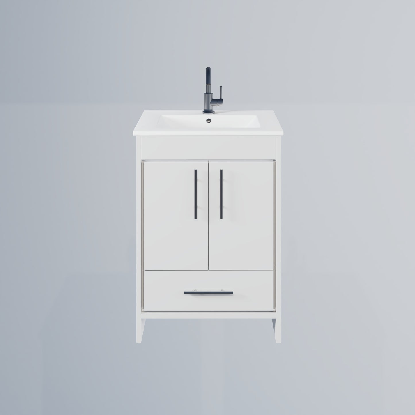 Pacific 24" Bathroom Vanity with Ceramic integrated counter top