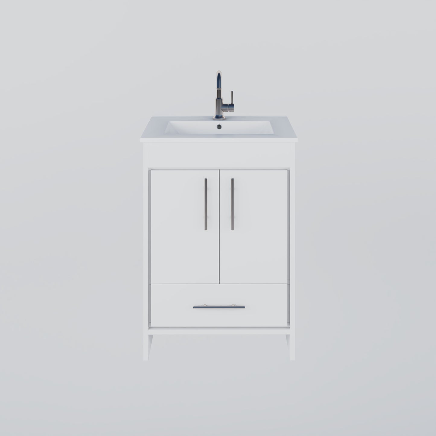 Pacific 24" Bathroom Vanity with Ceramic integrated counter top