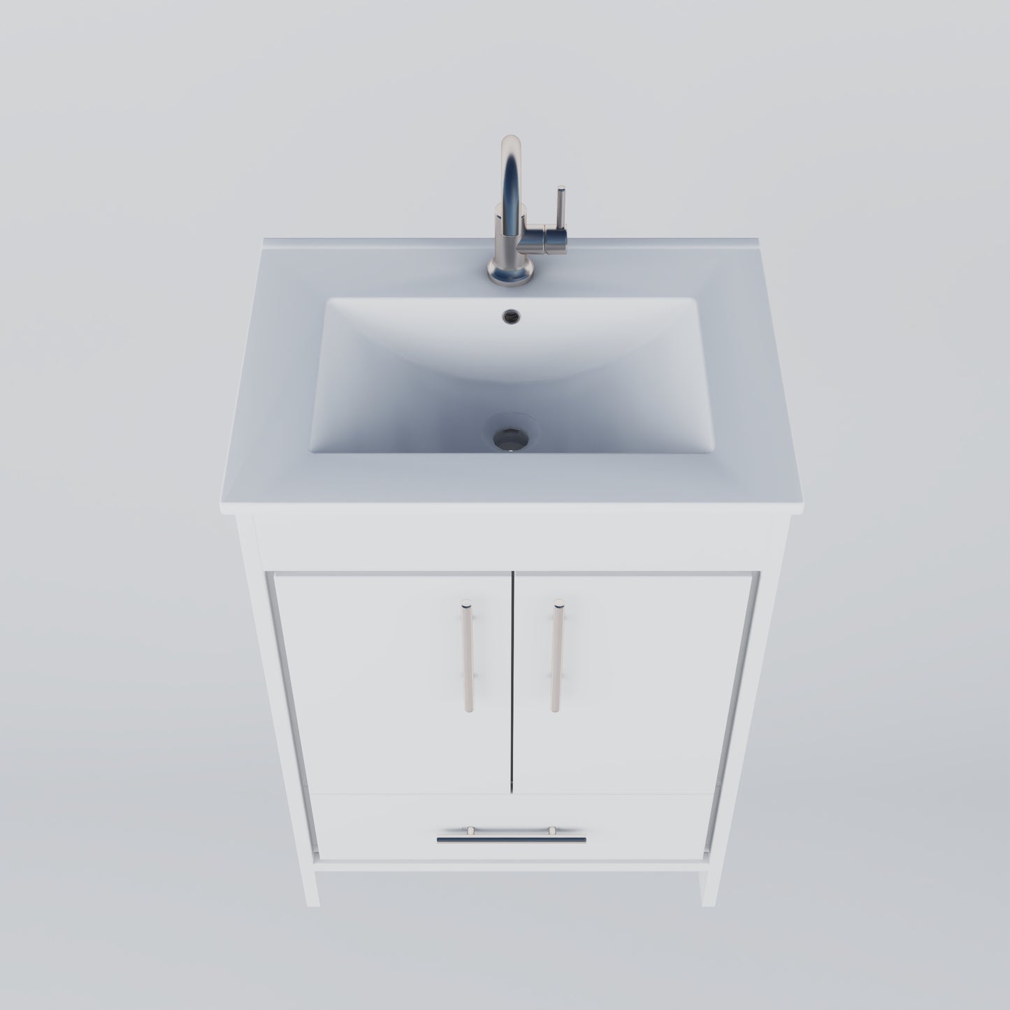 Pacific 24" Bathroom Vanity with Ceramic integrated counter top