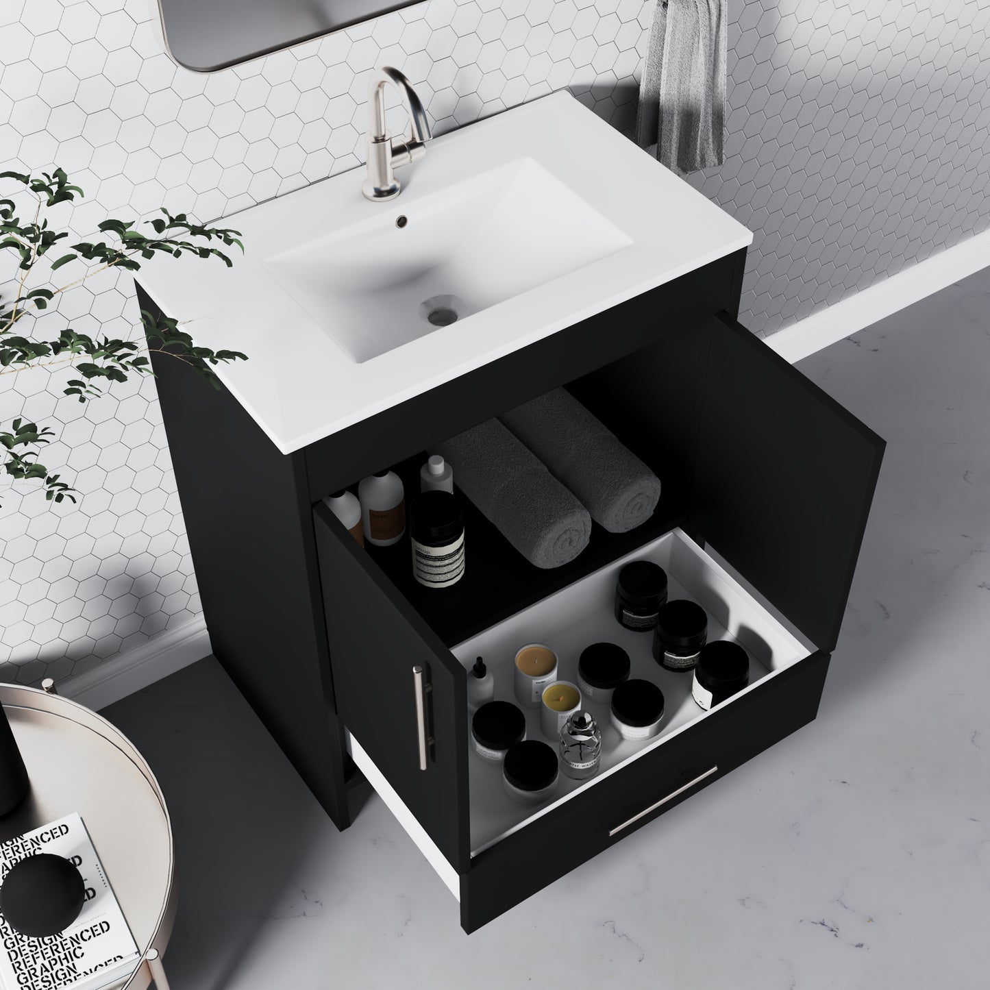 Pacific 32" Bathroom Vanity with Ceramic integrated counter top