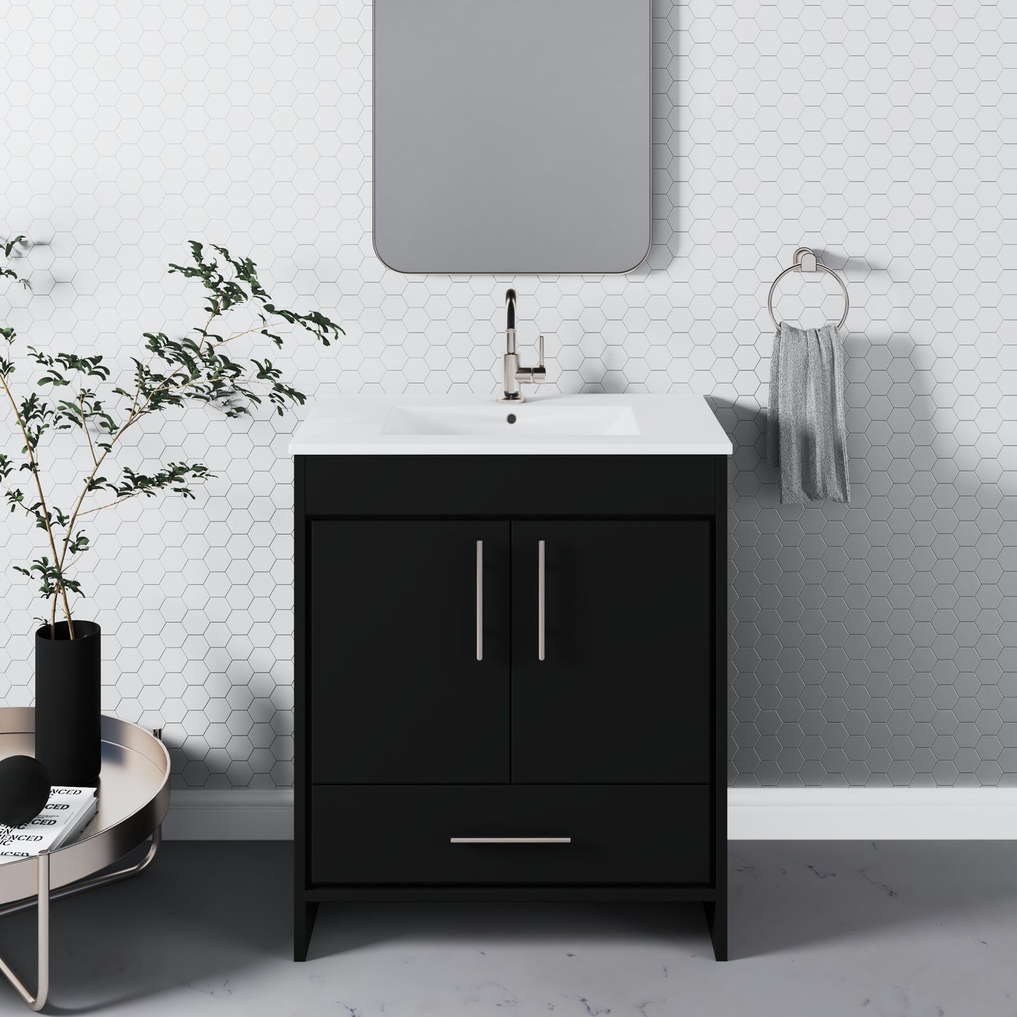 Pacific 32" Bathroom Vanity with Ceramic integrated counter top