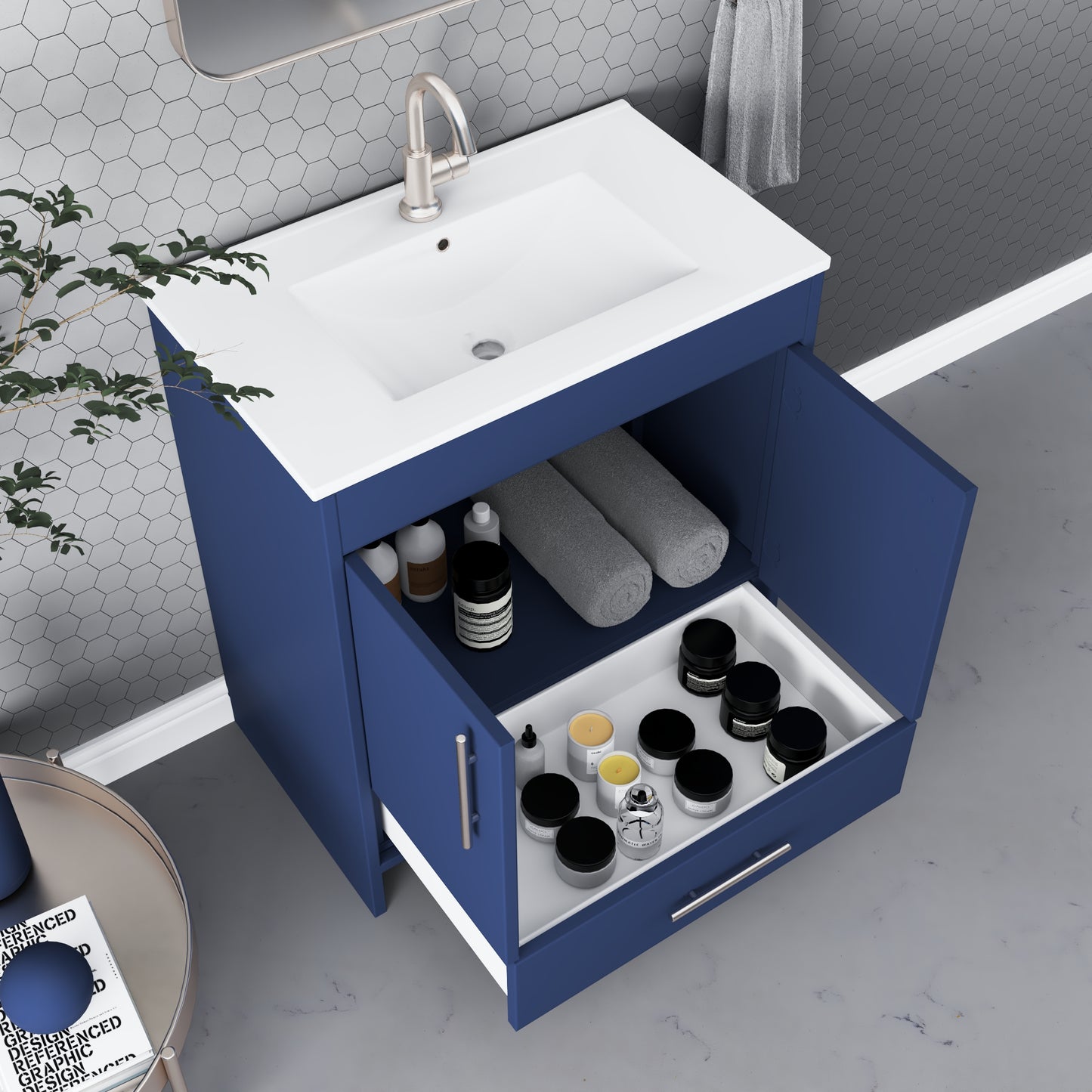 Pacific 32" Bathroom Vanity with Ceramic integrated counter top