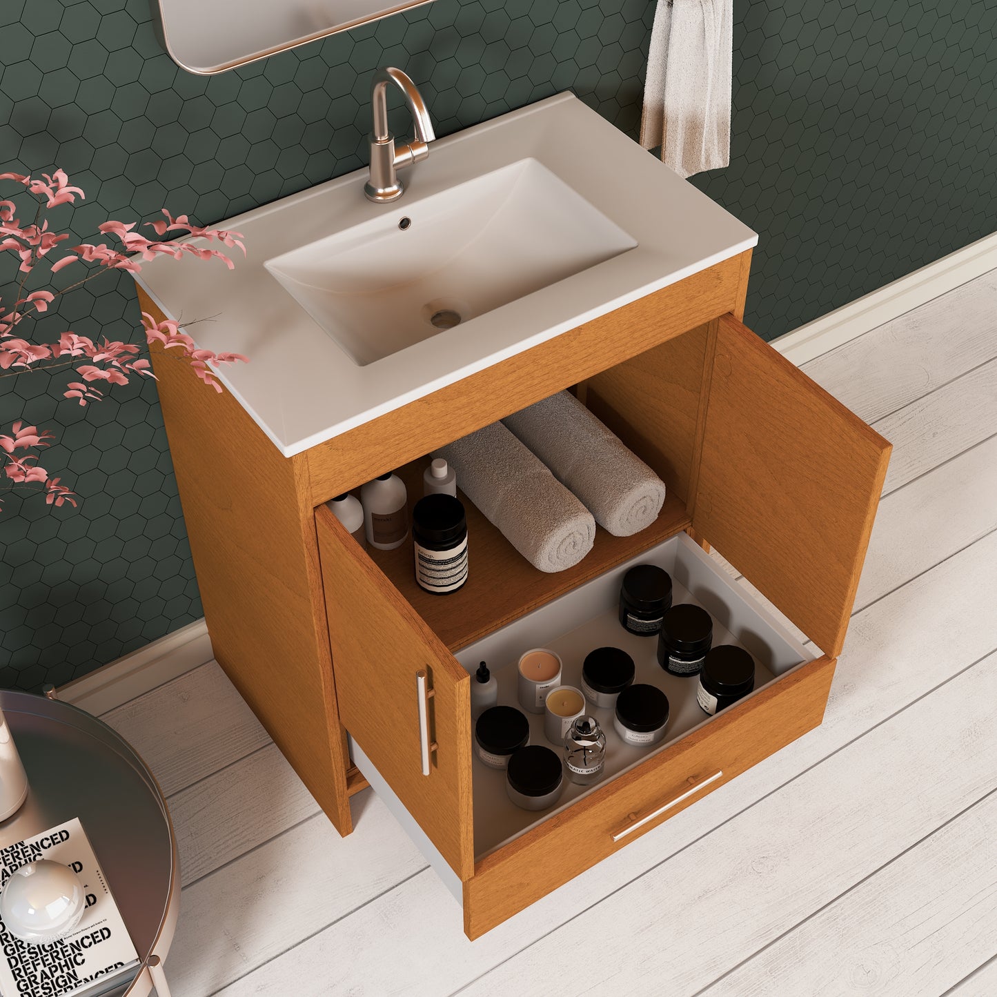 Pacific 32" Bathroom Vanity with Ceramic integrated counter top
