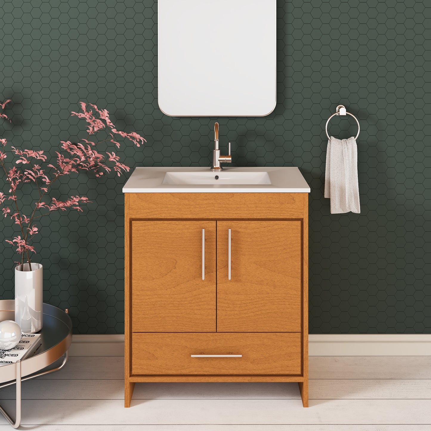 Pacific 32" Bathroom Vanity with Ceramic integrated counter top