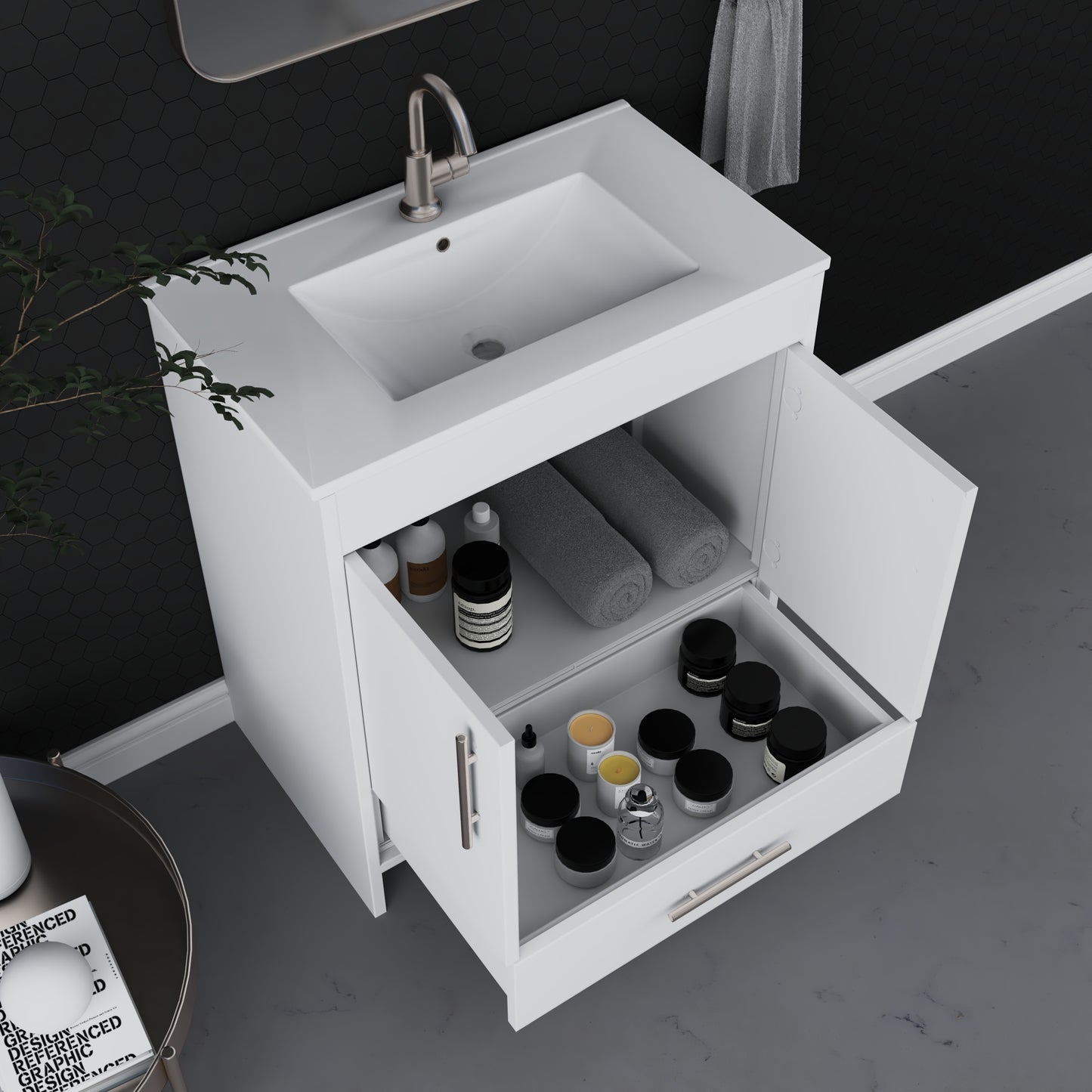 Pacific 32" Bathroom Vanity with Ceramic integrated counter top