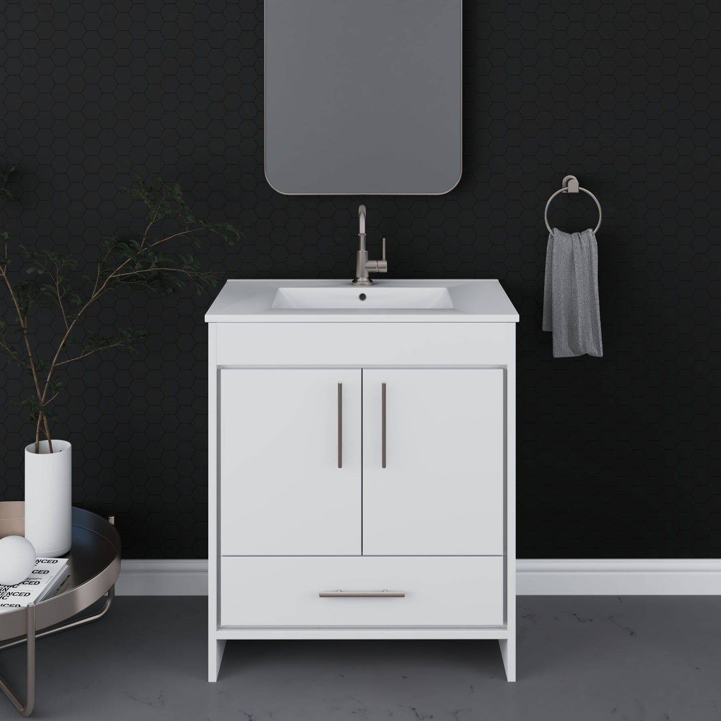 Pacific 32" Bathroom Vanity with Ceramic integrated counter top